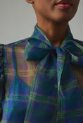 Load image into Gallery viewer, Current Air Sheer Plaid Blouse - EUC
