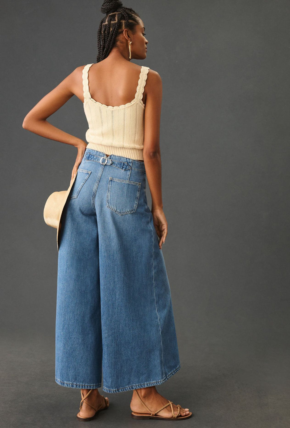 Pilcro Corset High-Rise Crop Culotte Jeans