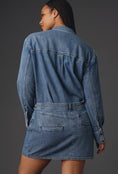 Load image into Gallery viewer, Pilcro Long-Sleeve Denim Micro Mini Shirt Dress
