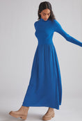 Load image into Gallery viewer, Layered Mock Neck Sweater Maxi Dress
