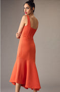 Load image into Gallery viewer, The Ariana Square-Neck Asymmetrical Ruffle-Hem Dress
