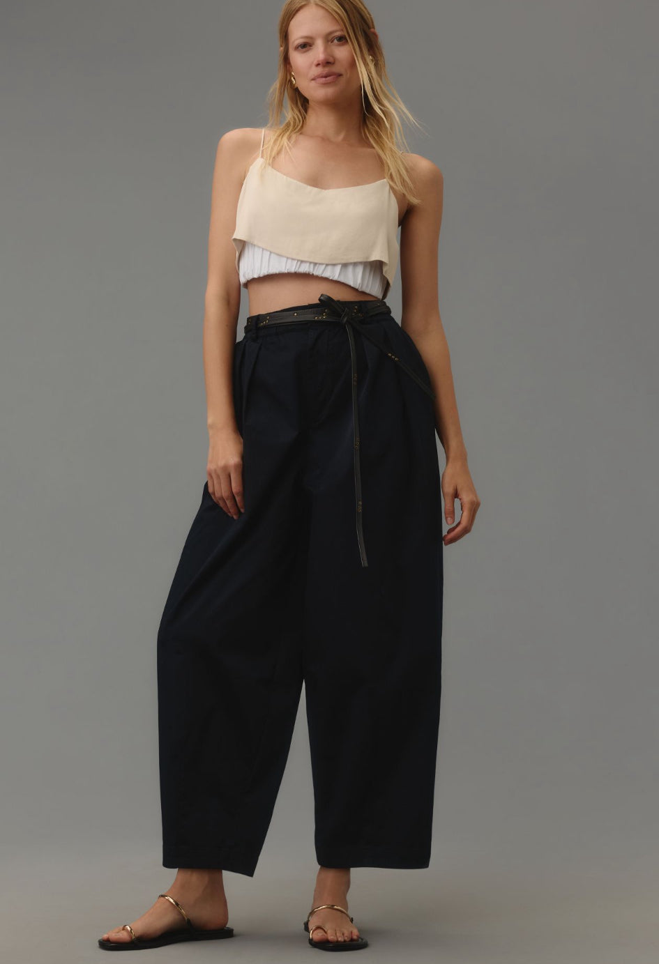 Maeve Curve Poplin Barrel Pants