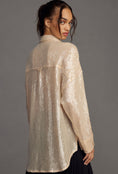 Load image into Gallery viewer, Pilcro Sheer Long-Sleeve Sequin Shirt
