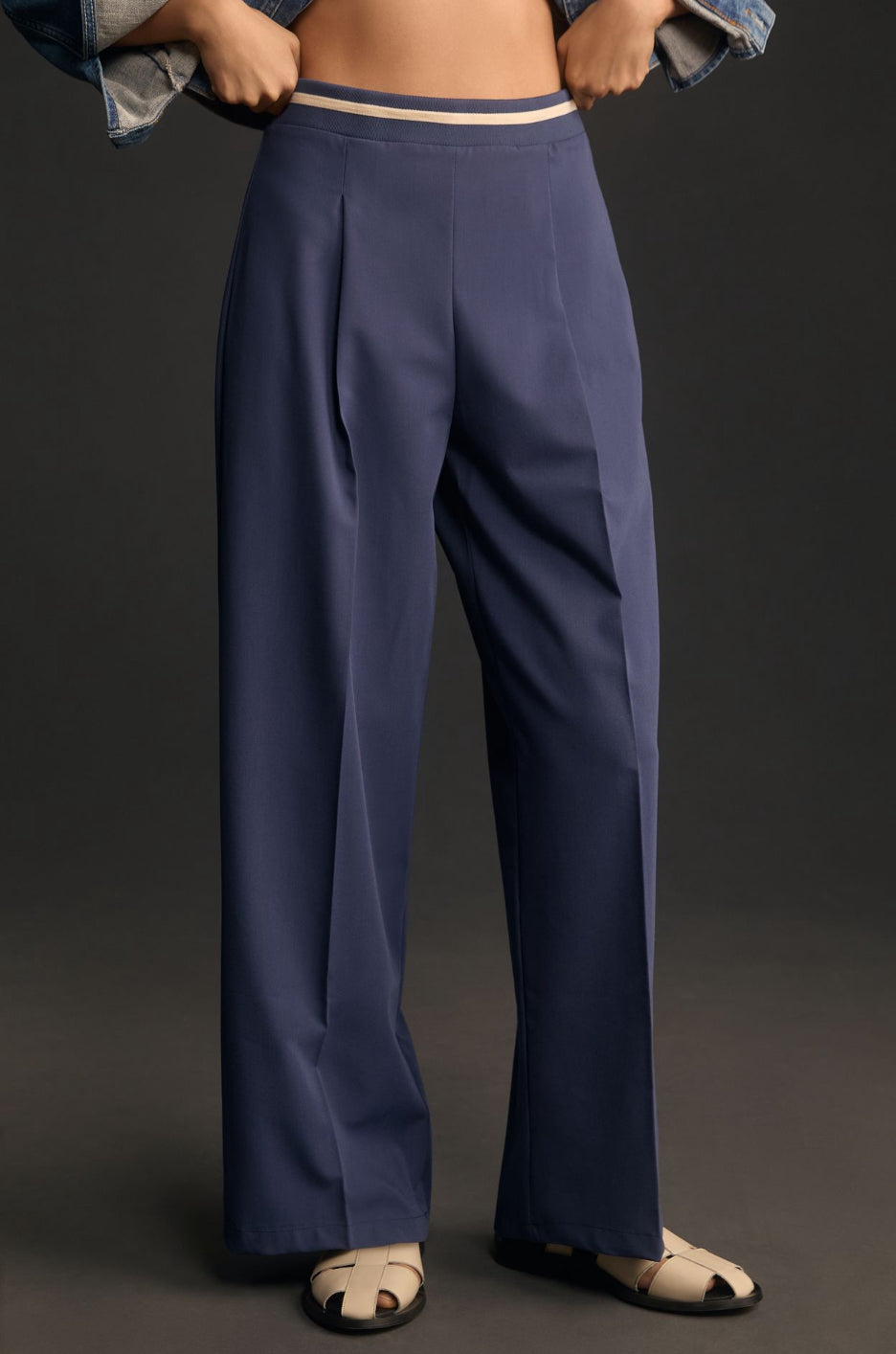 Maeve Wide-Leg Pleated Track Pants