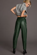 Load image into Gallery viewer, Maeve Faux Leather Taper Pleated Pants
