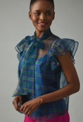 Load image into Gallery viewer, Current Air Sheer Plaid Blouse - EUC
