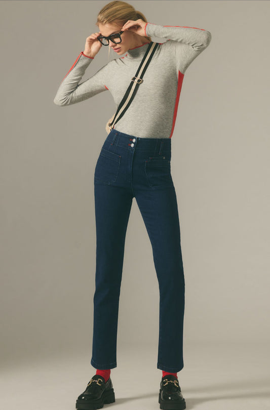 Maeve Junie High-Rise Slim-Leg Jeans