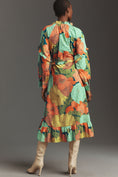 Load image into Gallery viewer, Farm Rio Long-Sleeve Floral Asymmetrical Midi Dress
