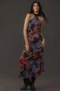 Load image into Gallery viewer, Farm Rio Sleeveless Halter Bow Floral Midi Dress
