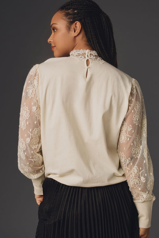 Tiny Oriana Long-Sleeve Lace Top