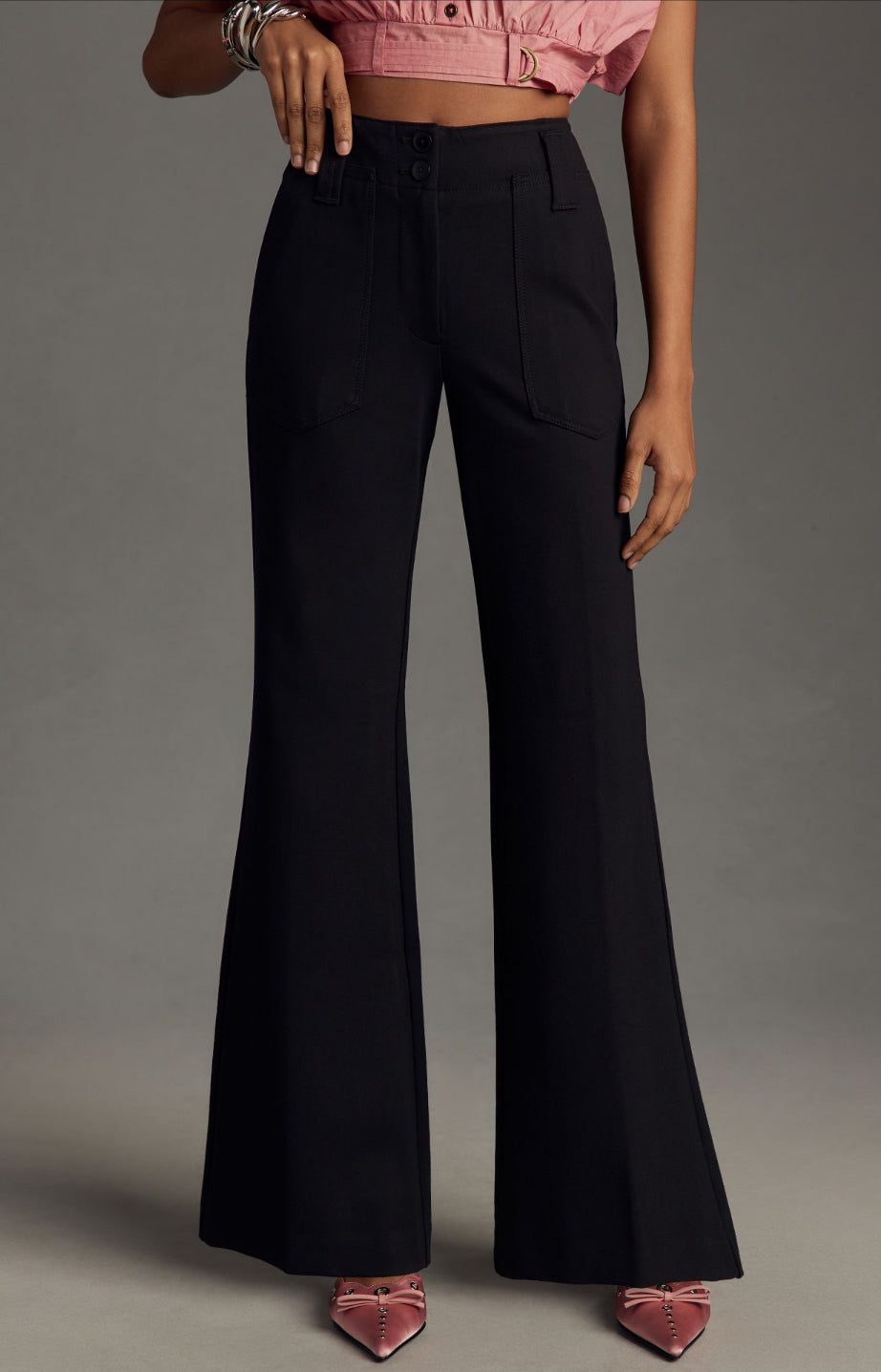 The Naomi Ponte Wide-Leg Flare Pants by Maeve