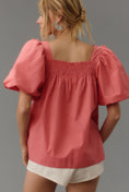 Load image into Gallery viewer, By Anthropologie Puff-Sleeve Smocked Blouse
