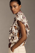 Load image into Gallery viewer, By Anthropologie Tie-Neck Sheer Ruffled Blouse
