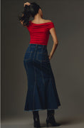 Load image into Gallery viewer, Pilcro Fluted Denim Maxi Skirt
