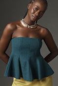 Load image into Gallery viewer, Mare Mare x Anthropologie Strapless Peplum Top
