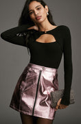 Load image into Gallery viewer, 4SI3NNA Metallic Moto Mini Skirt
