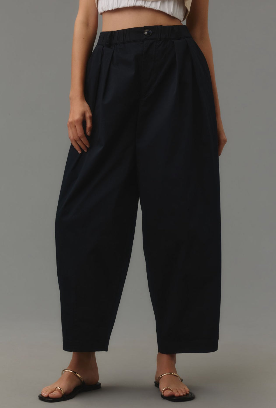 Maeve Curve Poplin Barrel Pants