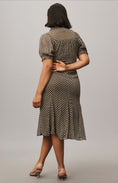 Load image into Gallery viewer, By Anthropologie Puff-Sleeve Ruched Mesh Midi Shirt Dress
