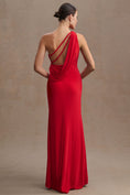 Load image into Gallery viewer, Mac Duggal Draped Jersey One-Shoulder Side-Slit Column Gown
