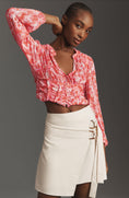 Load image into Gallery viewer, By Anthropologie Long-Sleeve Femme Ruched Cropped Top
