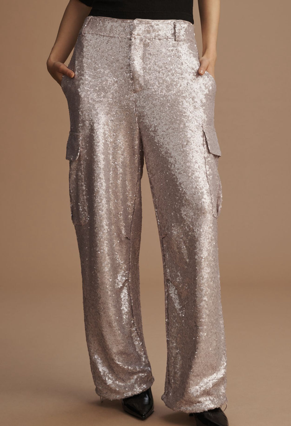 By Anthropologie Sequin Cargo Pants