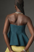 Load image into Gallery viewer, Mare Mare x Anthropologie Strapless Peplum Top
