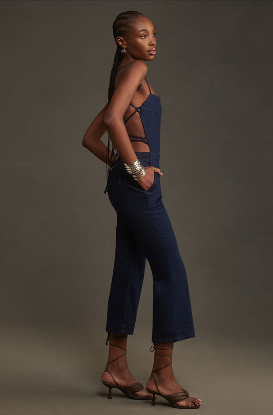 Pilcro Open-Back Denim Jumpsuit