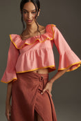 Load image into Gallery viewer, Maeve Square-Neck Ruffle Babydoll Top
