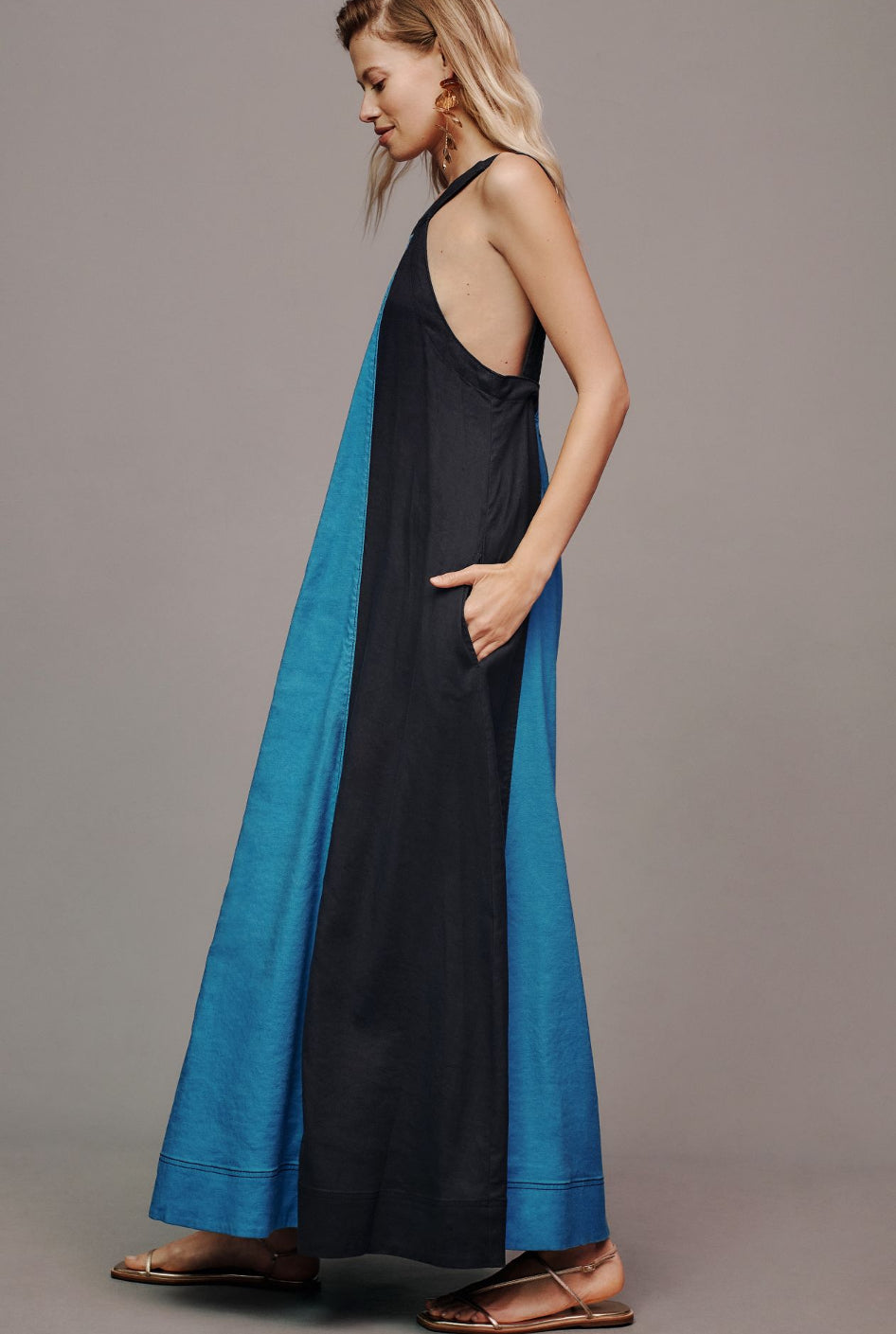 The Ami Linen Halter Maxi Dress by Maeve