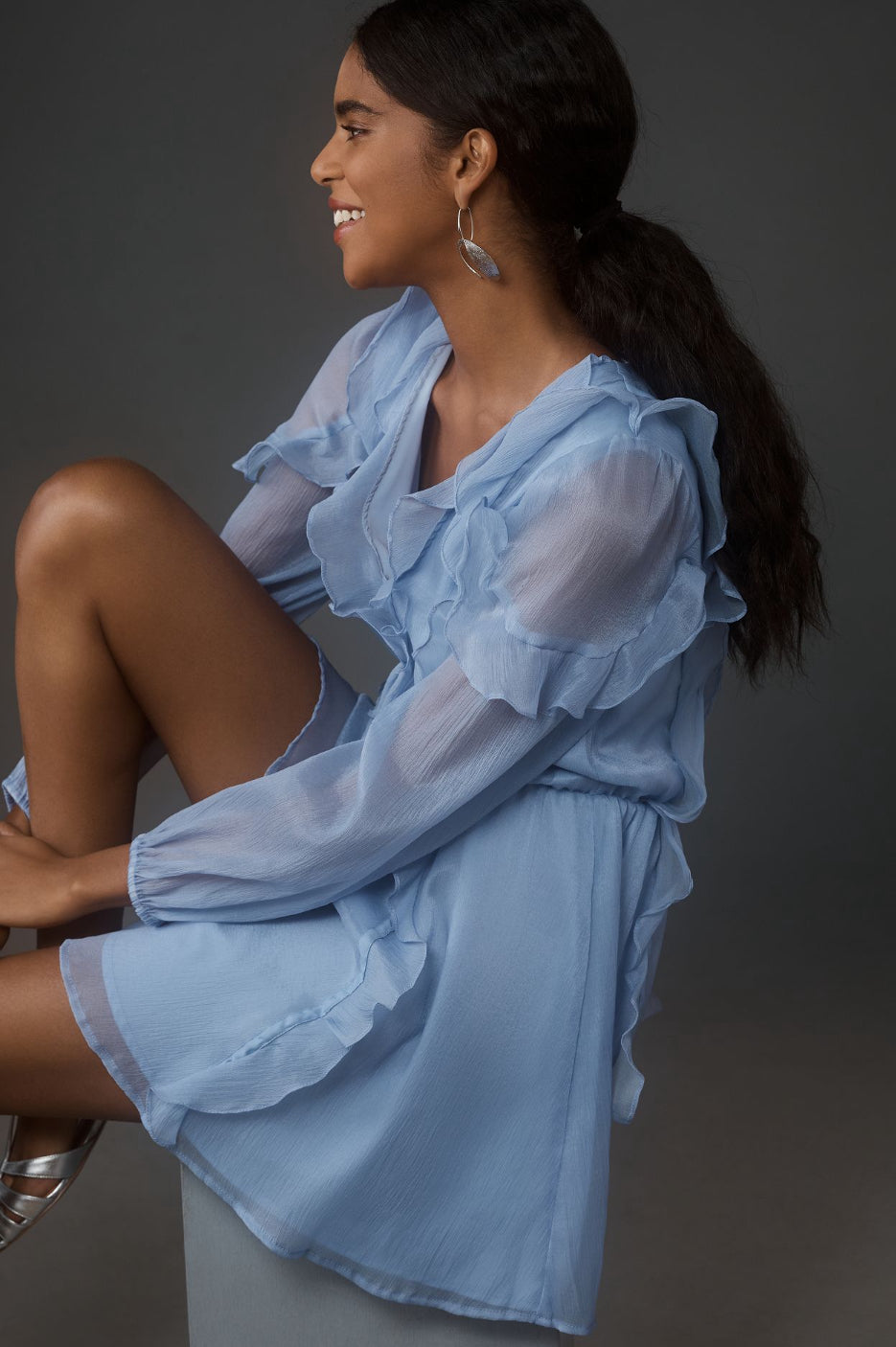 Hutch Long-Sleeve Frilled Romper