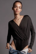 Load image into Gallery viewer, By Anthropologie Long-Sleeve Faux-Wrap Bodysuit
