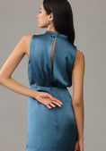 Load image into Gallery viewer, By Anthropologie Mock-Neck Draped Silk Dress
