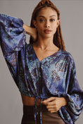 Load image into Gallery viewer, By Anthropologie Long-Sleeve Shine Cropped Blouse
