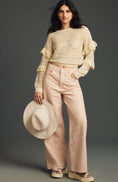 Load image into Gallery viewer, By Anthropologie Sheer Open-Stitch Ruffle Jumper
