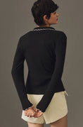 Load image into Gallery viewer, Maeve Long-Sleeve Scallop Polo Top
