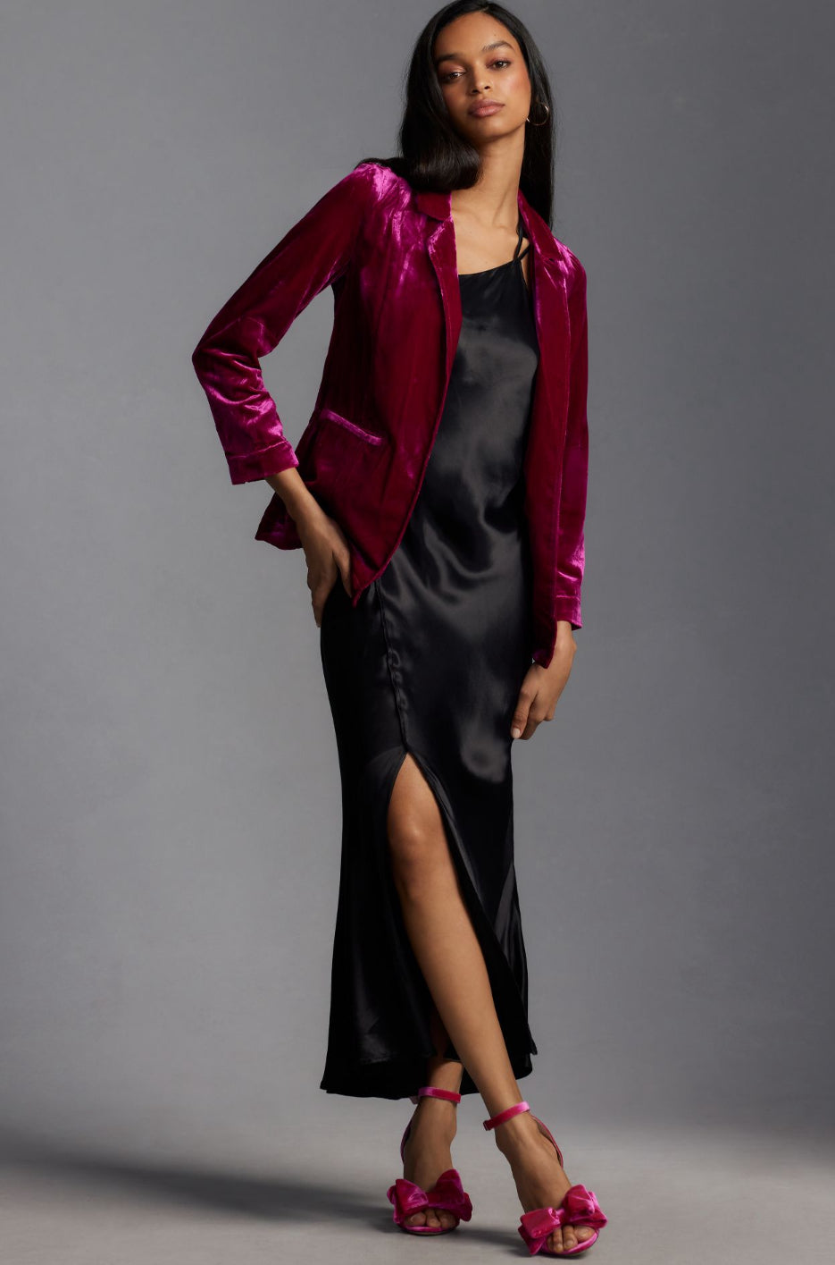 By Anthropologie Velvet Tulip-Hem Blazer