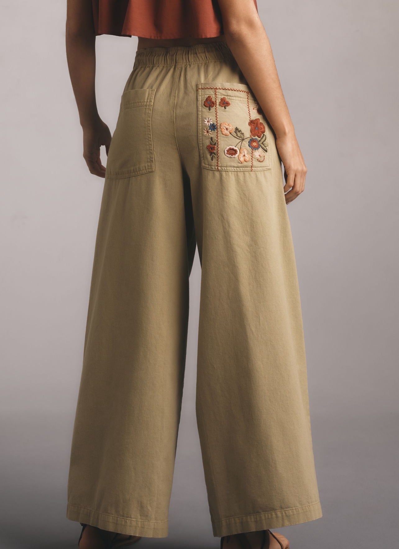 Pilcro Embroidered Pull-On Trousers