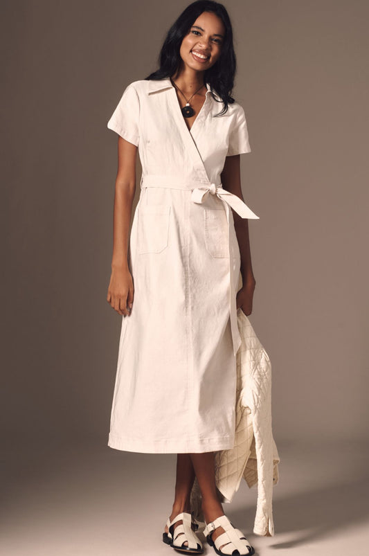 The Colette Wrap Midi Dress by Maeve