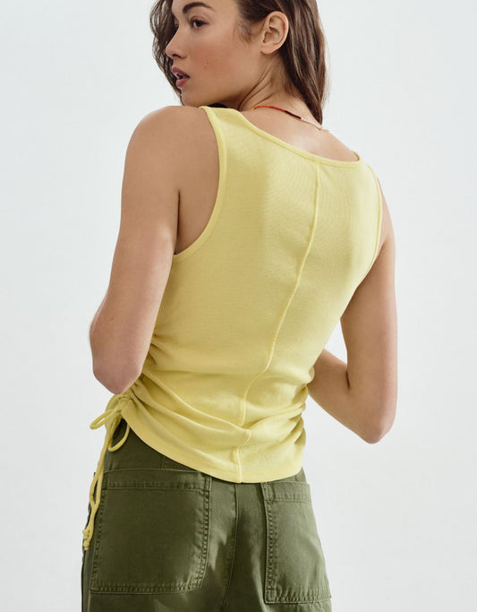 Pilcro Ruched Square-Neck Tank