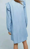 Load image into Gallery viewer, Cloth and Stone Ruffled Chambray Shirtdress
