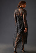 Load image into Gallery viewer, By Anthropologie Sheer Laser-Cut Midi Dress - EUC
