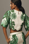 Load image into Gallery viewer, Farm Rio Color Festival Linen Cropped Blouse
