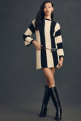 Load image into Gallery viewer, 4SI3NNA Long-Sleeve Striped Sweater Mini Dress
