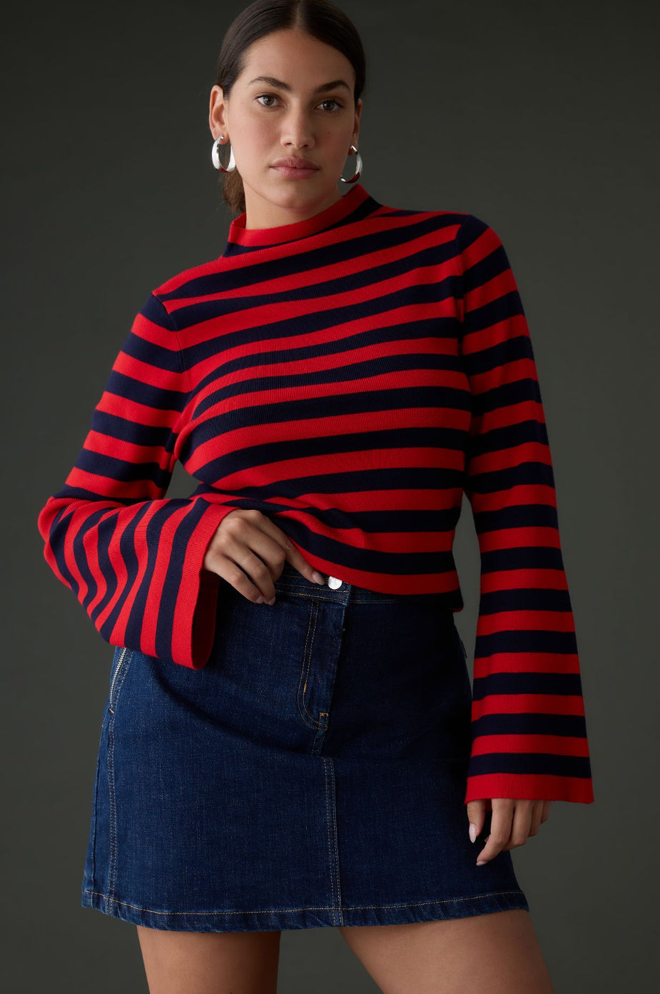 The Arlowe Bell-Sleeve Sweater by Maeve