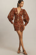 Load image into Gallery viewer, Farm Rio Long-Sleeve V-Neck Mini Dress
