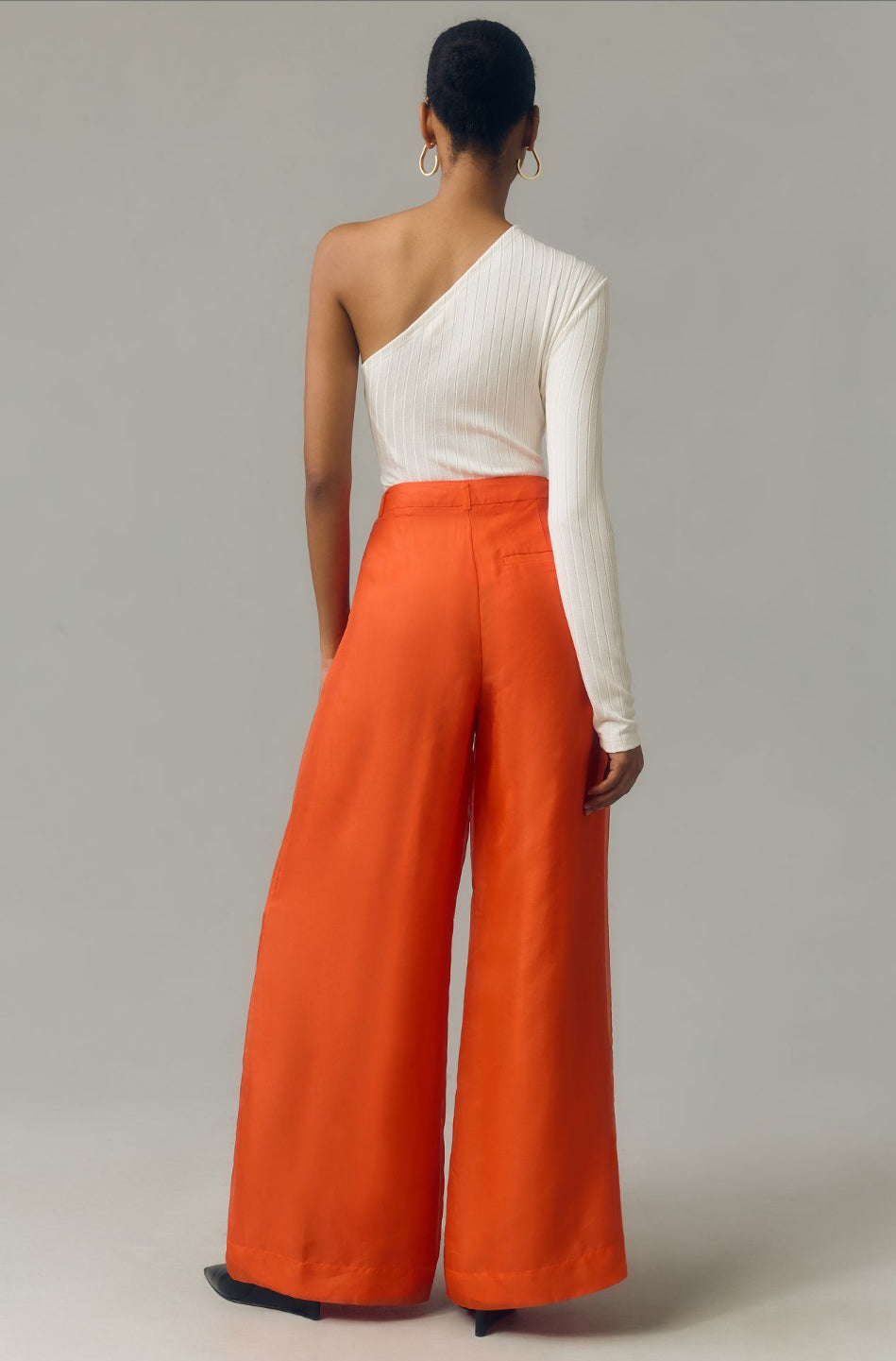 The Avery Pleated Wide-Leg Trousers by Maeve: Sheer Silk Edition