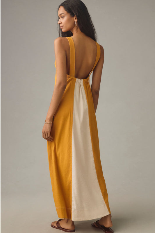 The Ami Linen Halter Maxi Dress by Maeve