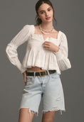 Load image into Gallery viewer, By Anthropologie Puff-Sleeve Cotton Babydoll Top
