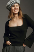 Load image into Gallery viewer, Maeve Square-Neck Bell-Sleeve Sweater
