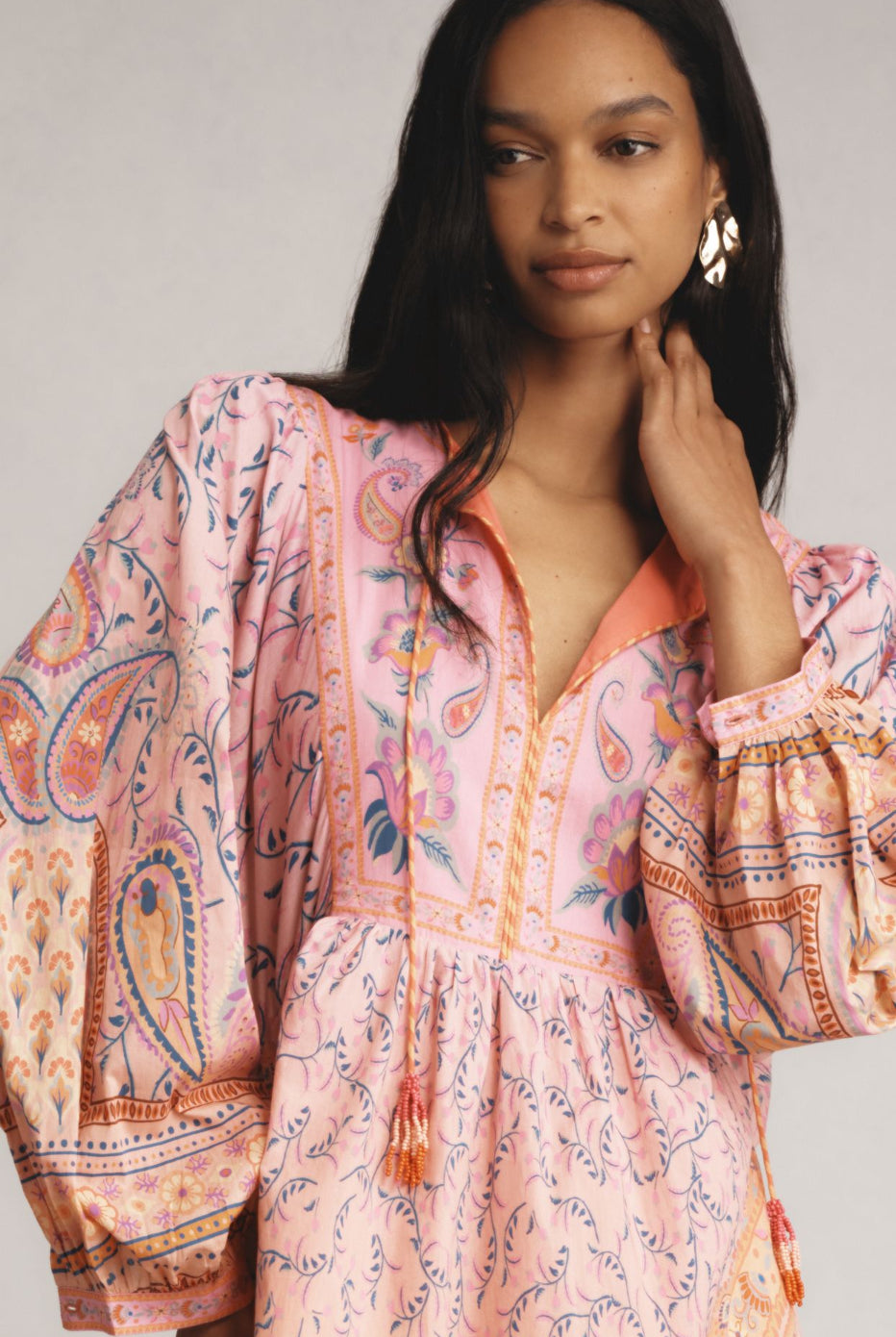 Farm Rio x Anthropologie Long-Sleeve Printed Maxi Dress